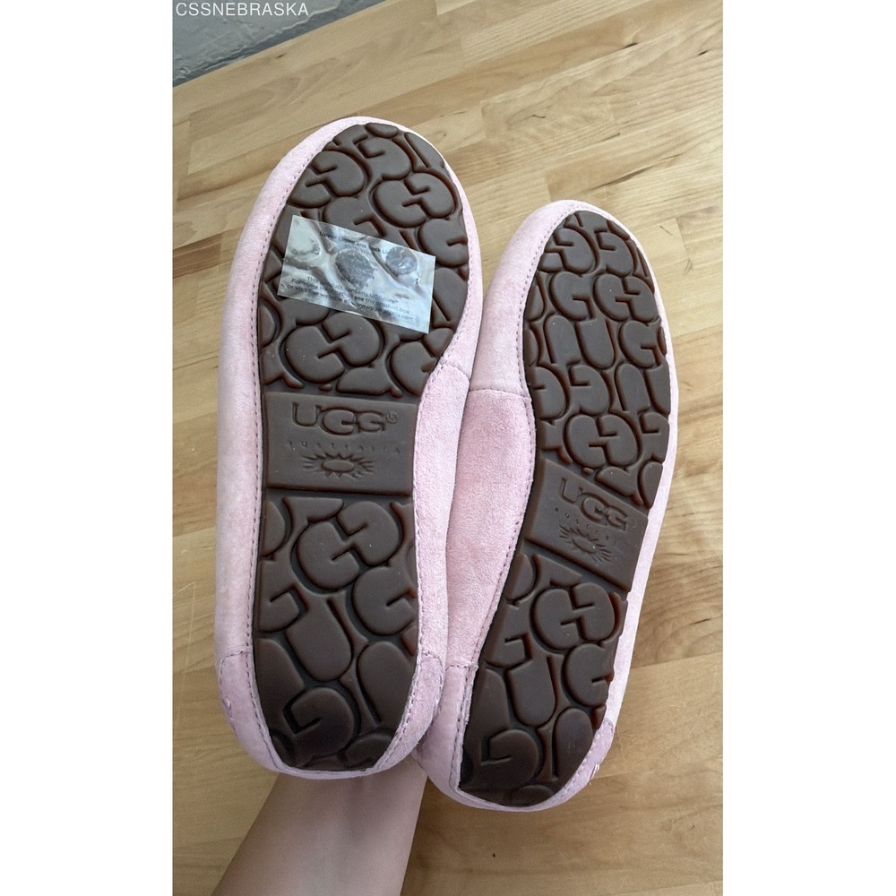 UGG Ansley Swarovski Breast Cancer Awareness Pink Suede Moccasins Women's Size 7 - Picture 5 of 9